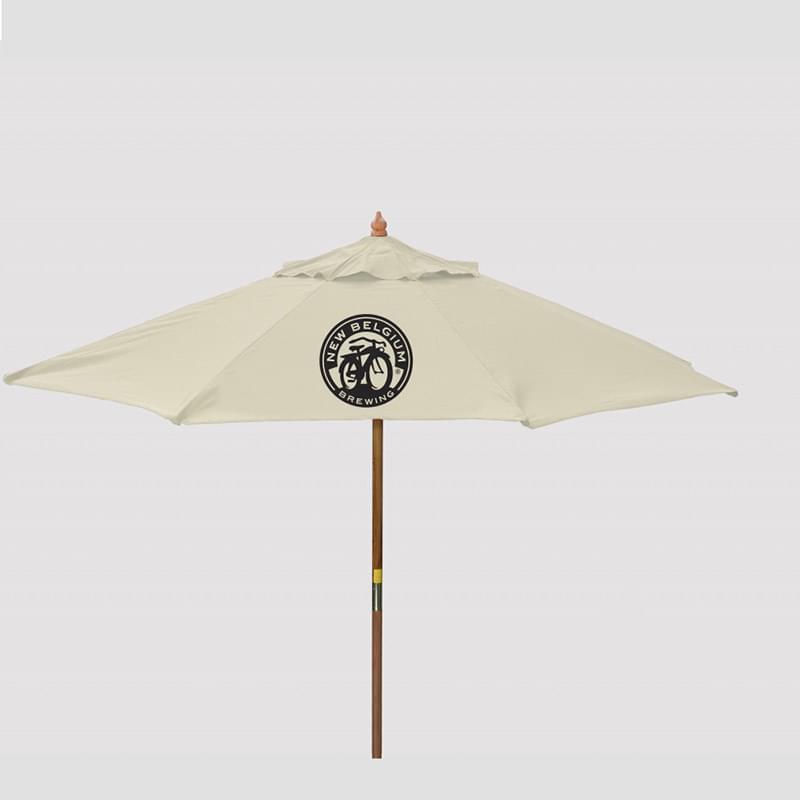 9' Wood Market Umbrella