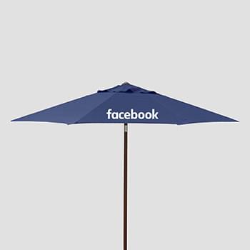 9' Wood Look Market Umbrella